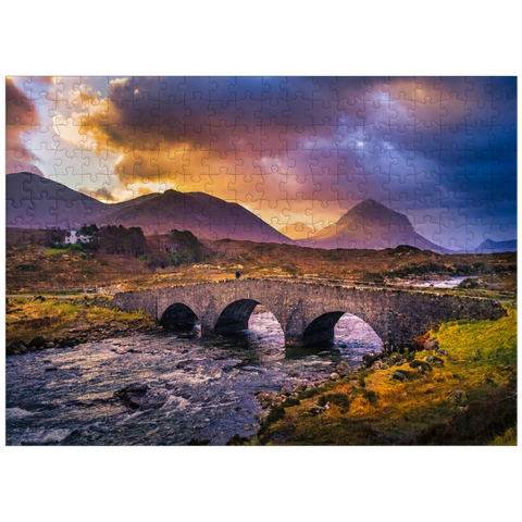 puzzleplate Old vintage brick bridge over the river in Sligachan Isle of Skye Scotland 300 Jigsaw Puzzle