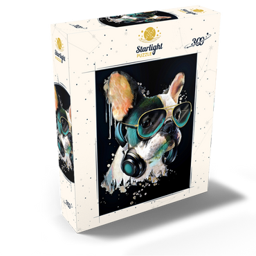 French bulldog with headphones 300 Jigsaw Puzzle box view2
