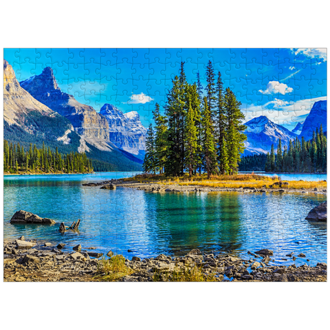 puzzleplate Spirit Island in Maligne Lake - Jasper National Park Canada 300 Jigsaw Puzzle
