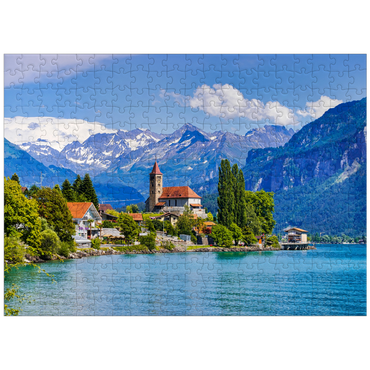 puzzleplate Town of Brienz on Lake Brienz near Interlaken, Switzerland 300 Jigsaw Puzzle