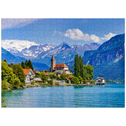 puzzleplate Town of Brienz on Lake Brienz near Interlaken, Switzerland 300 Jigsaw Puzzle