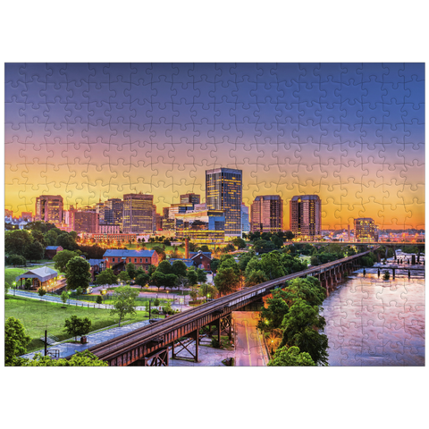 puzzleplate Richmond, Virginia, USA, downtown skyline by the river at dusk 300 Jigsaw Puzzle