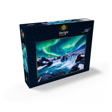 Northern lights over Godafoss waterfall in Iceland 300 Jigsaw Puzzle box view2