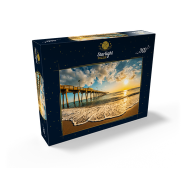 Late afternoon sun over Gulf of Mexico, Venice Fishing Pier, Florida 300 Jigsaw Puzzle box view2