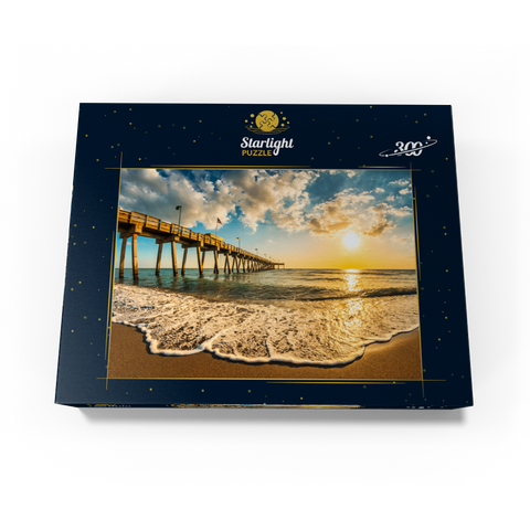 Late afternoon sun over Gulf of Mexico, Venice Fishing Pier, Florida 300 Jigsaw Puzzle box view3