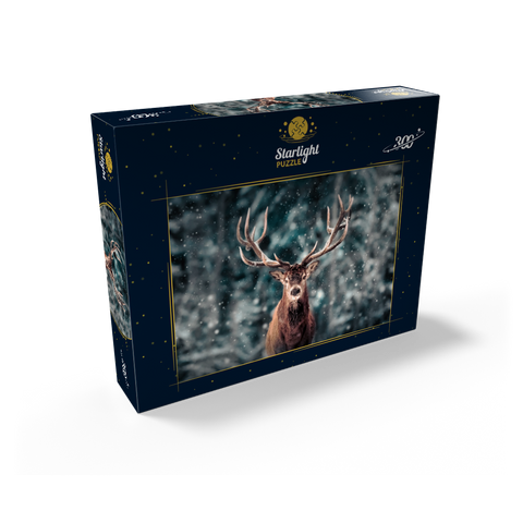 Noble deer in winter snow forest 300 Jigsaw Puzzle box view2