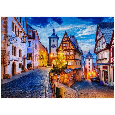 puzzleplate Rothenburg ob der Tauber by night, Romantic Road in Bavaria, Germany 300 Jigsaw Puzzle