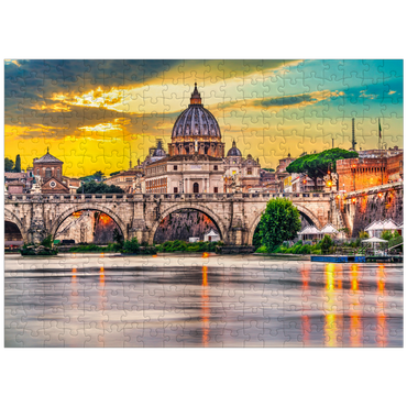 puzzleplate St. Peter's Basilica and Ponte Vittorio Emanuele II in Vatican, Rome, Italy 300 Jigsaw Puzzle