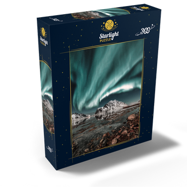 Northern lights, Aurora borealis over amazing landscape in Lofoten, Norway 300 Jigsaw Puzzle box view2