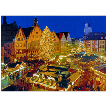 puzzleplate Christmas market on the Römerberg, Frankfurt am Main 300 Jigsaw Puzzle