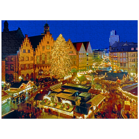 puzzleplate Christmas market on the Römerberg, Frankfurt am Main 300 Jigsaw Puzzle