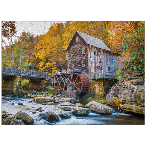 puzzleplate Babcock State Park, West Virginia, USA at Glade Creek Grist Mill during the fall season 300 Jigsaw Puzzle