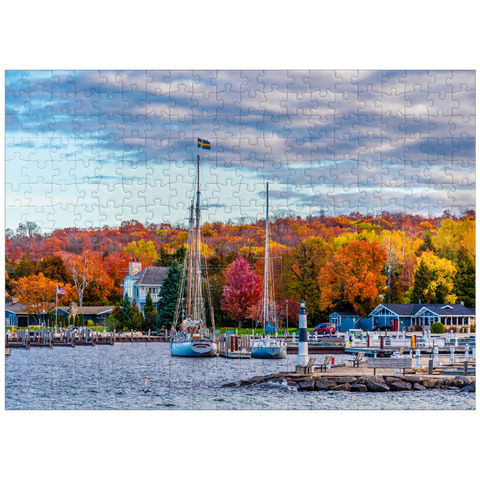 puzzleplate Sister Bay town harbor view in Door County Wisconsin 300 Jigsaw Puzzle
