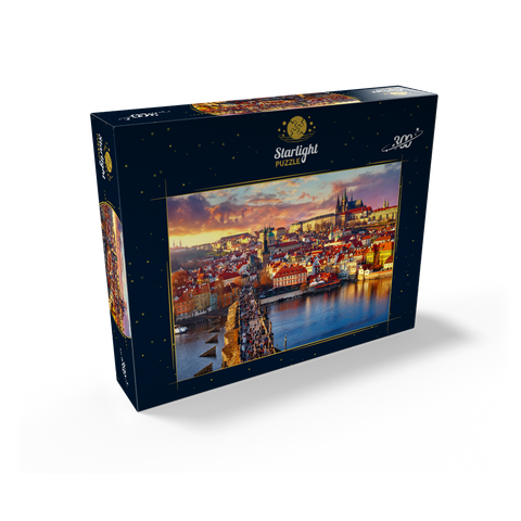 Panoramic view on top of Charles Bridge Prague Castle and Vltava River Prague Czech Republic 300 Jigsaw Puzzle box view2