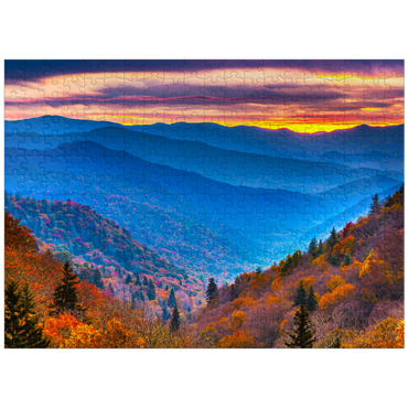 puzzleplate Smoky Mountains National Park, Tennessee, USA Autumn landscape at dawn 300 Jigsaw Puzzle