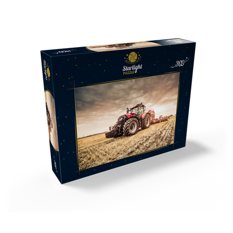 Modern red tractor during seeding 300 Jigsaw Puzzle box view2