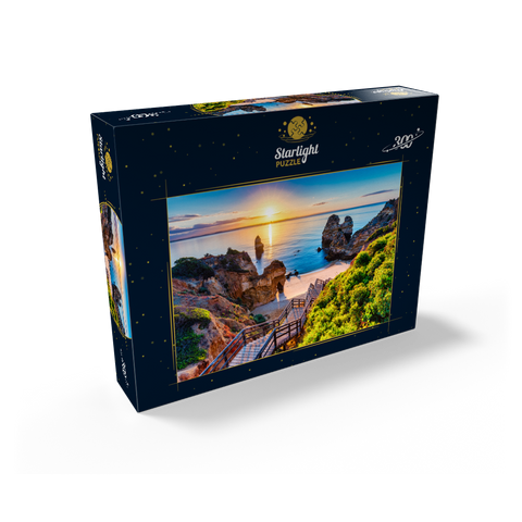 Camilo Beach (Praia do Camilo) with turquoise sea in the background, Lagos, Algarve, Portugal 300 Jigsaw Puzzle box view2