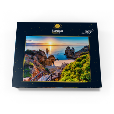 Camilo Beach (Praia do Camilo) with turquoise sea in the background, Lagos, Algarve, Portugal 300 Jigsaw Puzzle box view3