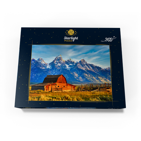 Barn on Mormon Run, Wyoming most popular barn in Jackson Hole 300 Jigsaw Puzzle box view3