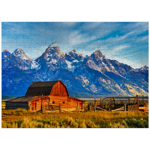puzzleplate Barn on Mormon Run, Wyoming most popular barn in Jackson Hole 300 Jigsaw Puzzle