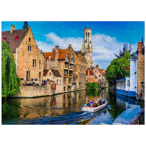 puzzleplate Historical city center with canal in Bruges, West Flanders, Belgium 300 Jigsaw Puzzle