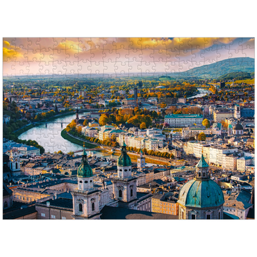 puzzleplate Salzburg with Salzach river, Salzburger Land, Austria 300 Jigsaw Puzzle