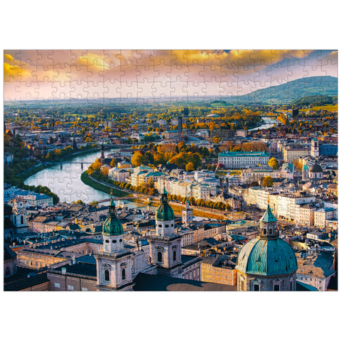 puzzleplate Salzburg with Salzach river, Salzburger Land, Austria 300 Jigsaw Puzzle