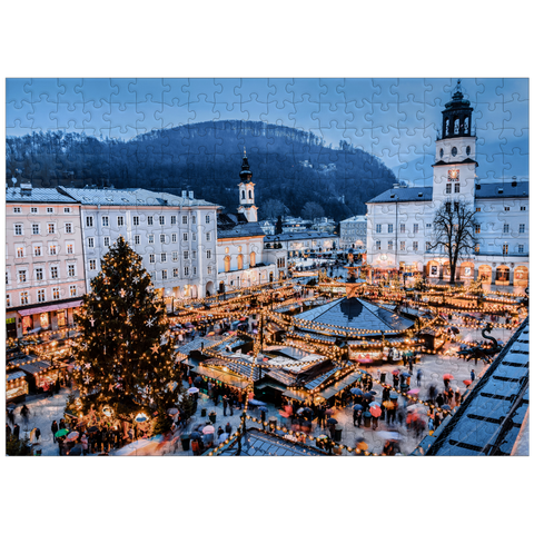 puzzleplate Salzburg, Austria: Christmas market in the old town of Salzburg 300 Jigsaw Puzzle