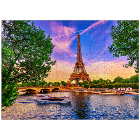 puzzleplate The Eiffel Tower and Seine River at sunset in Paris, France 300 Jigsaw Puzzle