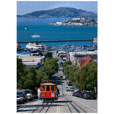 puzzleplate Cable Car with Fisherman's Wharf and Alcatraz Island, San Francisco, California 300 Jigsaw Puzzle
