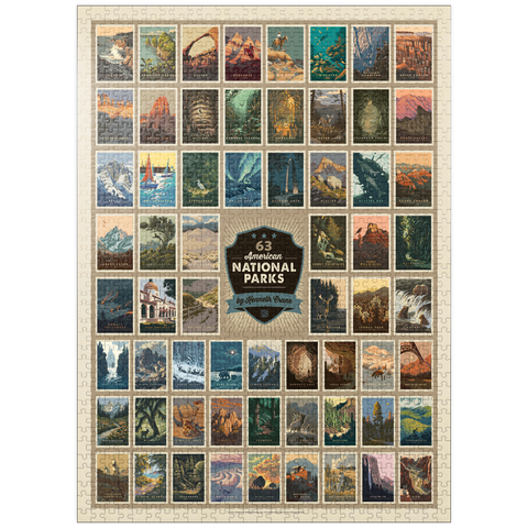 puzzleplate 63 American National Parks: by Kenneth Crane, Vintage Poster 1000 Jigsaw Puzzle