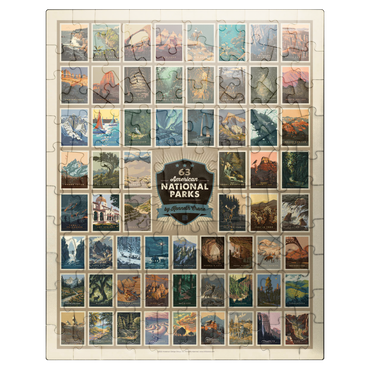 puzzleplate 63 American National Parks: by Kenneth Crane, Vintage Poster 100 Jigsaw Puzzle
