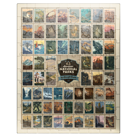 puzzleplate 63 American National Parks: by Kenneth Crane, Vintage Poster 100 Jigsaw Puzzle