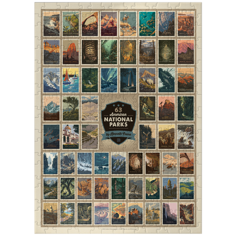 puzzleplate 63 American National Parks: by Kenneth Crane, Vintage Poster 300 Jigsaw Puzzle