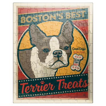puzzleplate Boston's Best Terrier Treats, Vintage Poster 100 Jigsaw Puzzle