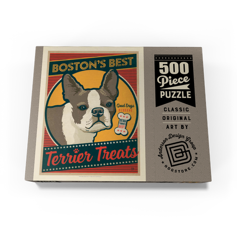 Boston's Best Terrier Treats, Vintage Poster 500 Jigsaw Puzzle box view3