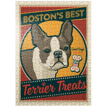 puzzleplate Boston's Best Terrier Treats, Vintage Poster 500 Jigsaw Puzzle
