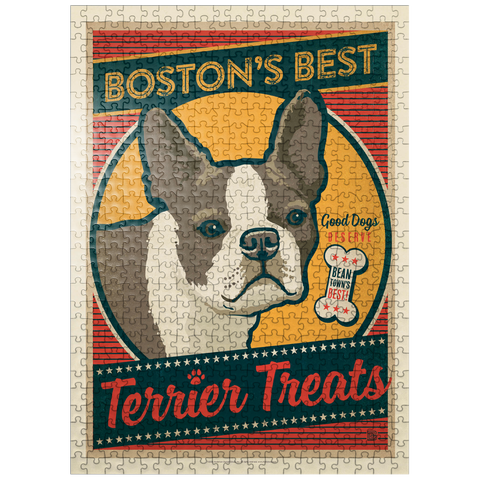 puzzleplate Boston's Best Terrier Treats, Vintage Poster 500 Jigsaw Puzzle