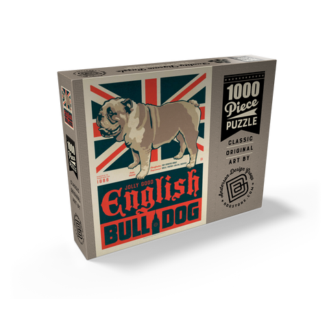 English Bulldog, Vintage Poster 1000 Jigsaw Puzzle box view2