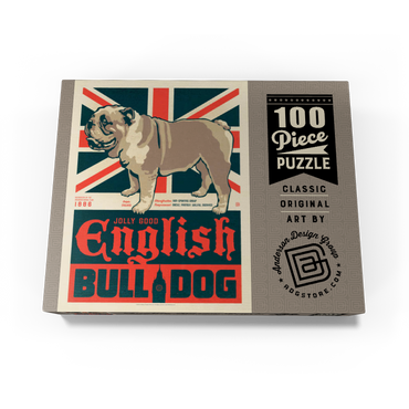 English Bulldog, Vintage Poster 100 Jigsaw Puzzle box view3