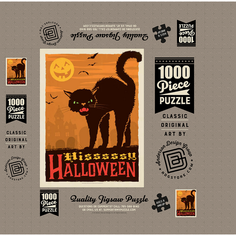 Hissy Halloween, Vintage Poster 1000 Jigsaw Puzzle box 3D Modell