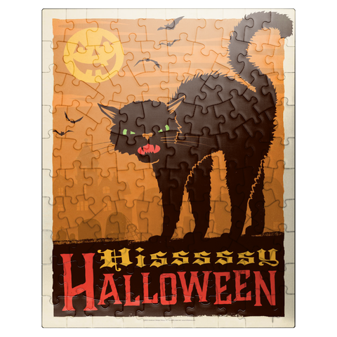 puzzleplate Hissy Halloween, Vintage Poster 100 Jigsaw Puzzle