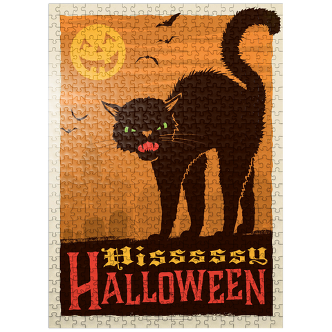 puzzleplate Hissy Halloween, Vintage Poster 500 Jigsaw Puzzle