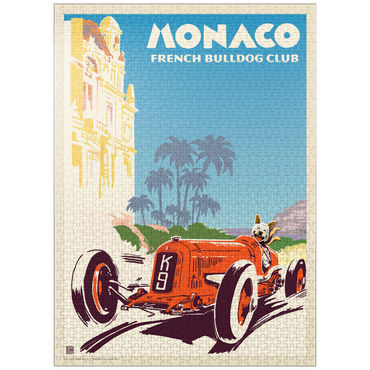 puzzleplate Monaco: French Bulldog Club, Vintage Poster 1000 Jigsaw Puzzle