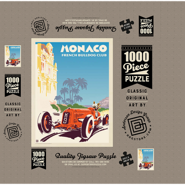 Monaco: French Bulldog Club, Vintage Poster 1000 Jigsaw Puzzle box 3D Modell
