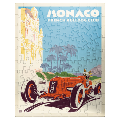 puzzleplate Monaco: French Bulldog Club, Vintage Poster 100 Jigsaw Puzzle