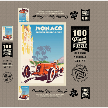 Monaco: French Bulldog Club, Vintage Poster 100 Jigsaw Puzzle box 3D Modell