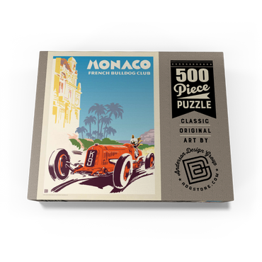 Monaco: French Bulldog Club, Vintage Poster 500 Jigsaw Puzzle box view3