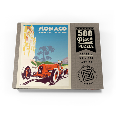 Monaco: French Bulldog Club, Vintage Poster 500 Jigsaw Puzzle box view3