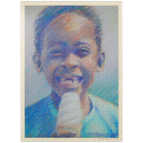 puzzleplate Pastel Drawing: Ice Cream Kid, Vintage Poster 1000 Jigsaw Puzzle